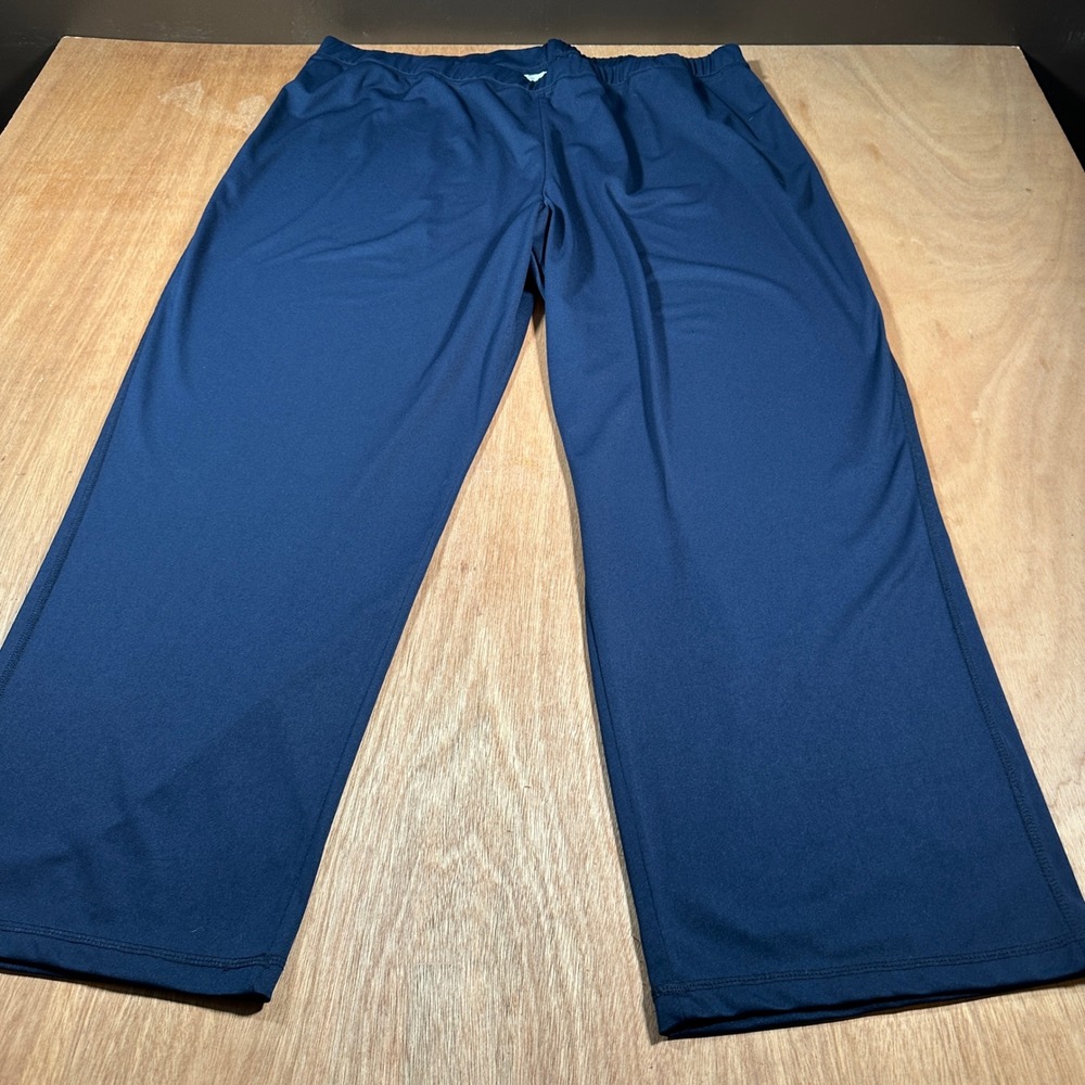 Coldwater Creek Knit Pants Women 3X Blue Wide Leg Elastic Waist Casual Relaxed